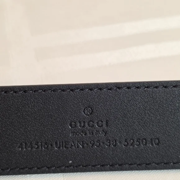 Gucci GG Marmont Black Belt with Bee Print Unisex Size 95. With COA - Picture 6 of 7